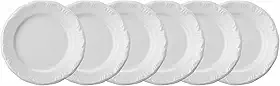 Estojo com 6 Pratos Sobremesa em Porcelana - Modelo Redondo com Relevo Pomerode - Branca - fabricado pela Schmidt