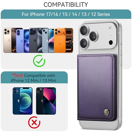 Defencase for Magsafe Wallet Magnetic Card Holder RFID Blocking, PU Leather Minimalist Phone Wallet for MagSafe Phones and Cases for iPhone 17/16/ 15/14/ 13/12/ Pro/Max/Plus/Air, Purple by Defencase - Image 9