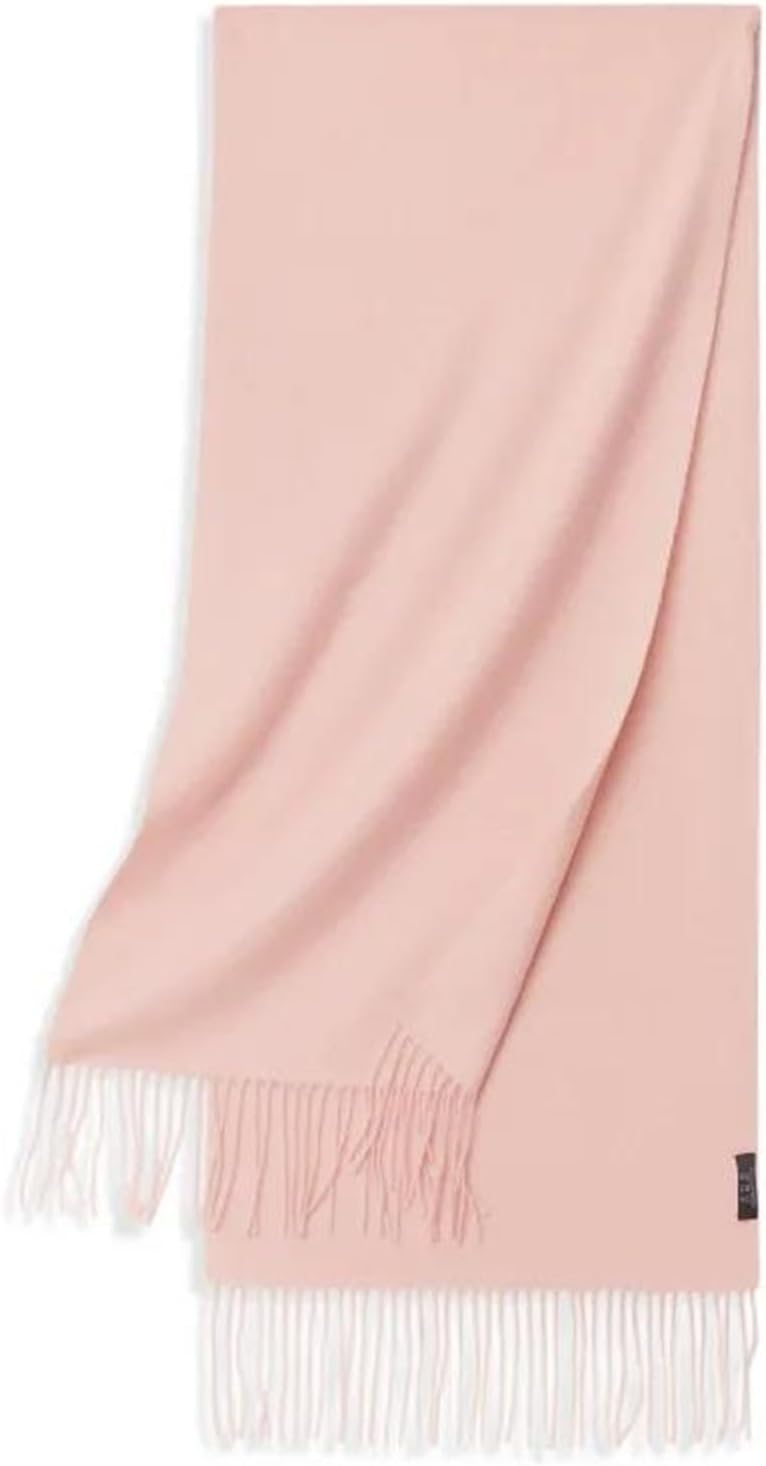 Women's Real Cashmere Scarf Solid Color Warm Soft Long Tassel Shawl Autumn Winter Men Unisex Cozy Wrap