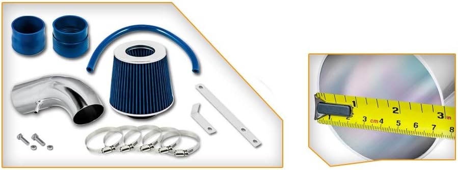 Short Ram Air Intake Kit & Blue Filter Combo Compatible for Pontiac 04-08/05-08 Grand Prix 3.8L V8 / 5.3L V8 / 06-07/06-09 Chevy Monte Carlo/Impala SS 5.3L V8