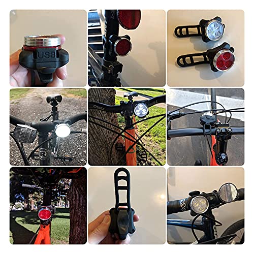 Luz de bicicleta delantera trasera XMING impermeable recargable USB 6