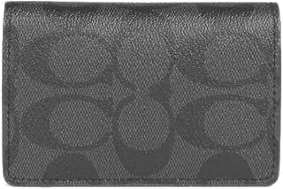 【コーチ箱＆紙袋付き・ラッピング済み】 (コーチ) ギフトセット メンズ 小物 カードケース 名刺入れ 91633 QBLWO(ブラック×ブラック) シグネチャー [アウトレット]