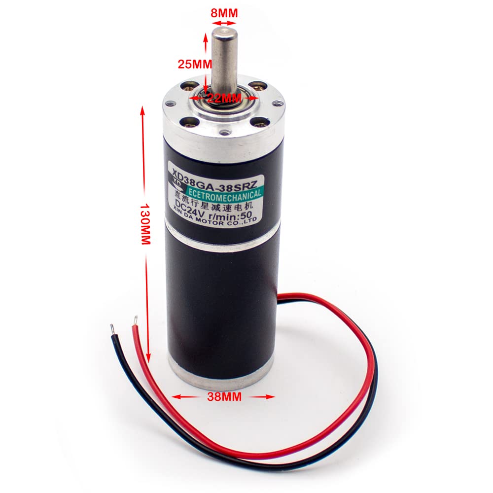 Jieotwice 12/24V Slow Speed Small Motor 38 Planetary Gear Motor
