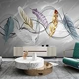 Tzxztt Schwarz Rauch Bunt Federn Kunstmarmor 3D Tapete Hochwertige Strukturierte Seide Neutrale Material Ideal Für Wohnzimmer Schlafzimmer-400cm×280cm