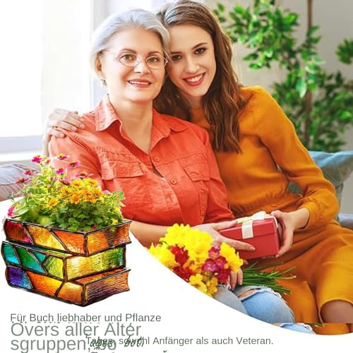 Jarrones de flores de libro decorativos con macetas para suculentas 4