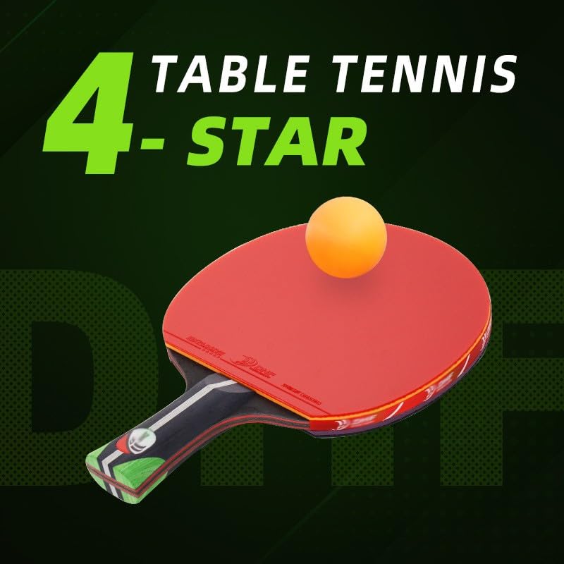 TYGXING Professional Ping Pong Paddle, High Performance Table Tennis Racket for Training and Competition, 5 Layers of Pure Wood + 2 Layers of Carbon, Flared Handle