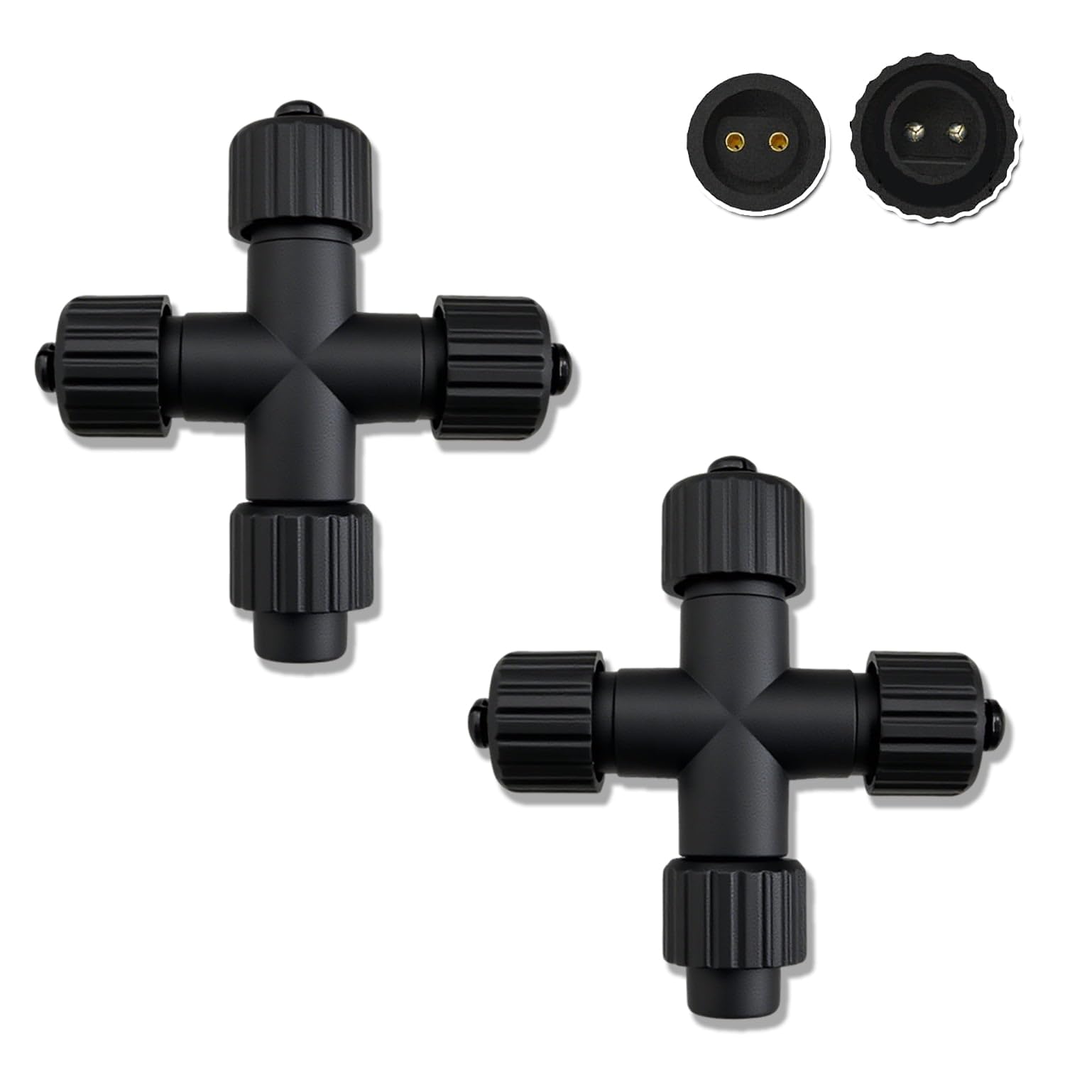 BOLWEO Répartiteur Y 2 Broches IP65 Étanche - Câble Extension Éclairage Noël