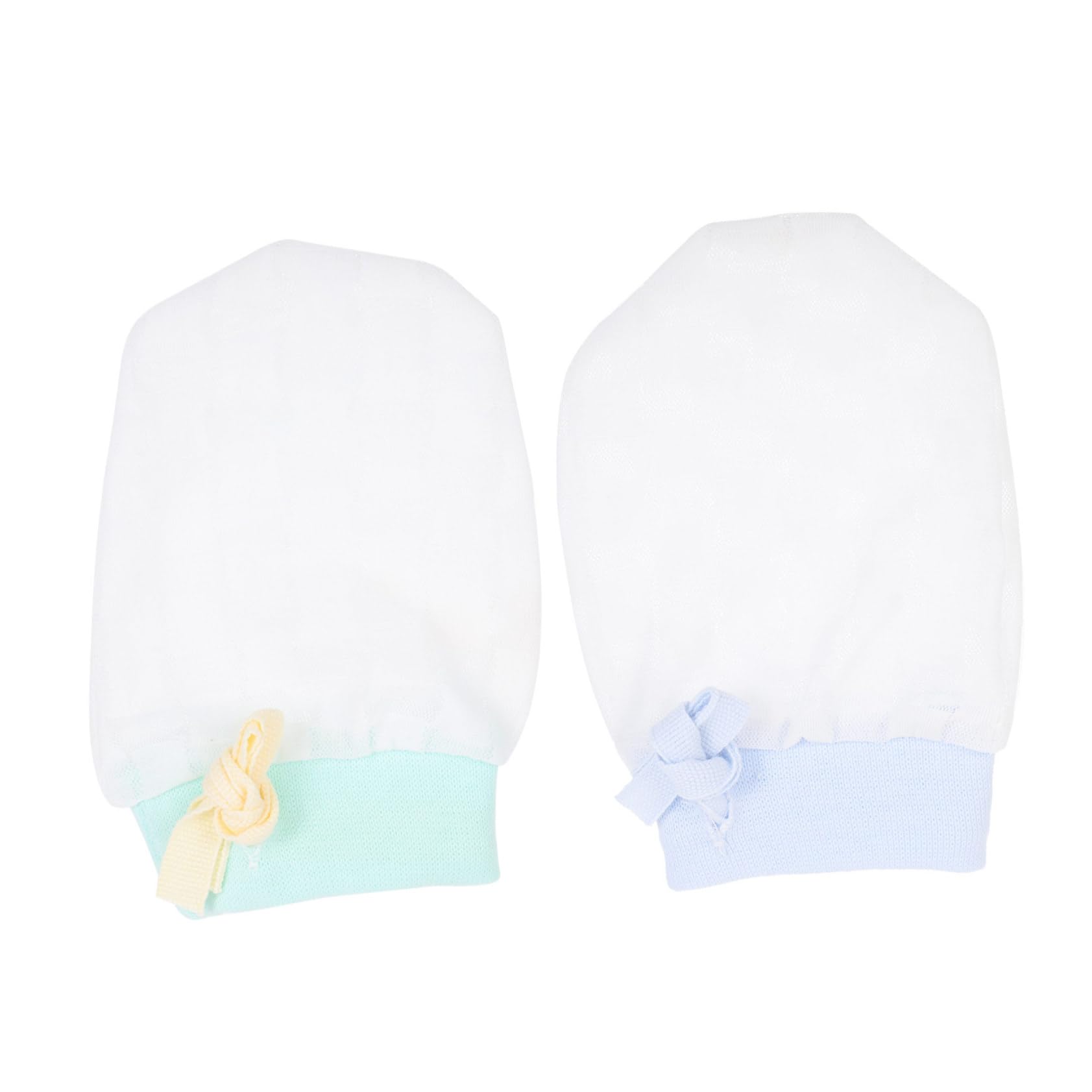 Ipetboom Protective Gloves for Baby 2 Sets of Silk Mittens No Scratch Mittens Adjustable Drawstring Comfortable Fit for Infants