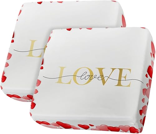 Fundas de cojín elásticas para el día de San Valentín, seccional, individual, en forma de T, funda para sofá con parte inferior elástica, color rojo