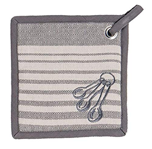 Kay Dee Designs Cook's Kitchen Birdseye Woven Embroidered Potholder with Grommets, Graphite, R3232