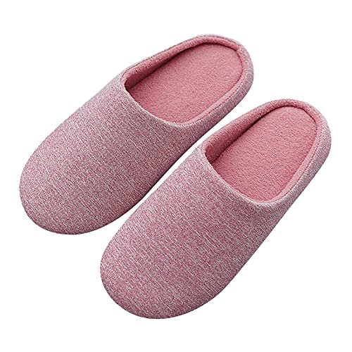 Pink Fuzzy Slippers For Women Closed Toe House Slippers Women Winter House Plush Fluffy Flats Warm Slide Shoes