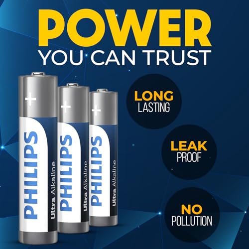 Piles AAA 1.5V Philips triple A alcalines pour lampe de poche et télécommande - 5