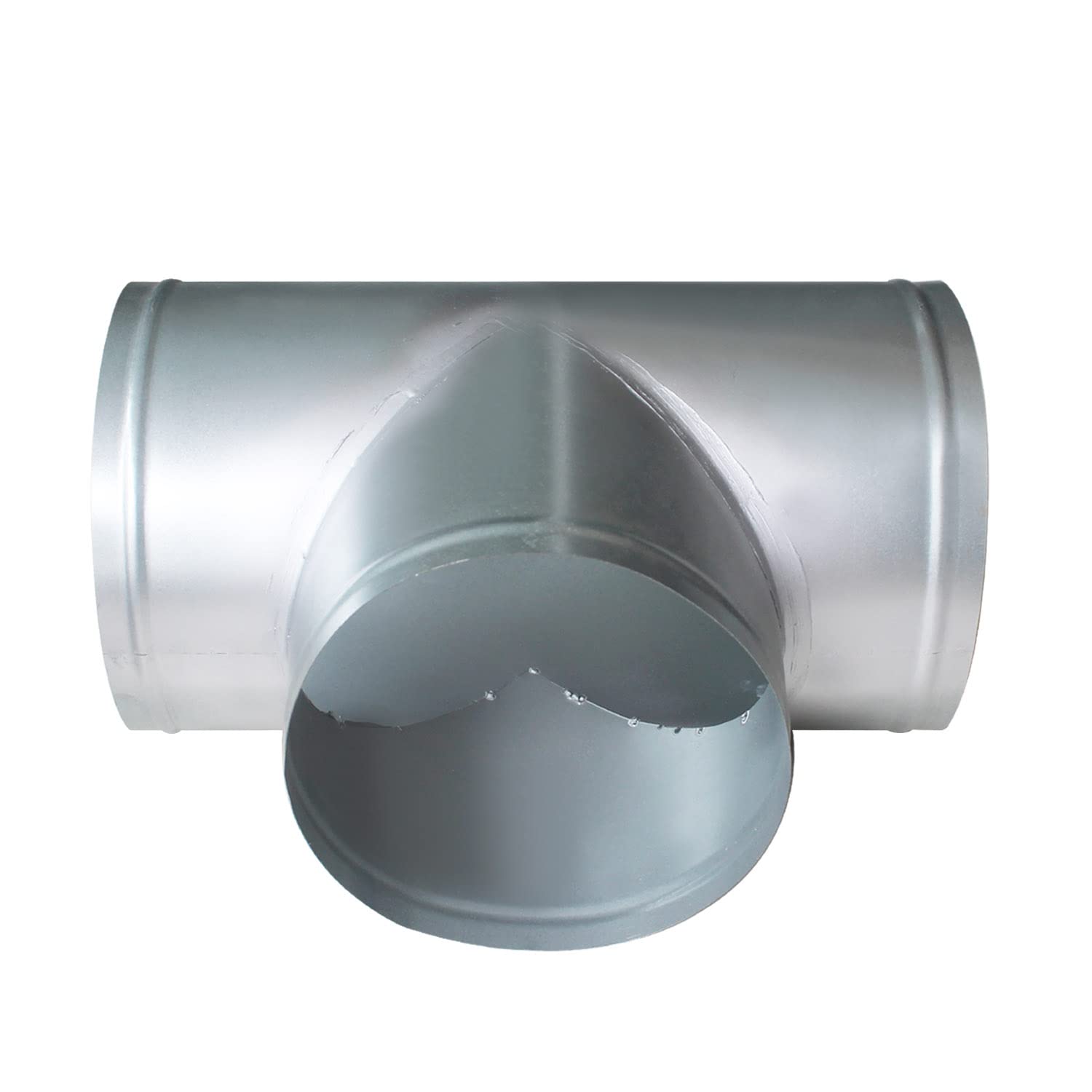 Pellet Stove Pipe Tee Connector for Exhaust Vent air Chimney Air Galvanized T Fitting Kitchen Hood Ventilation Duct Adapter Metal tee Joint for Fireplace Furnace Smokers Grills Tube Flue (OD150mm) - Image 4