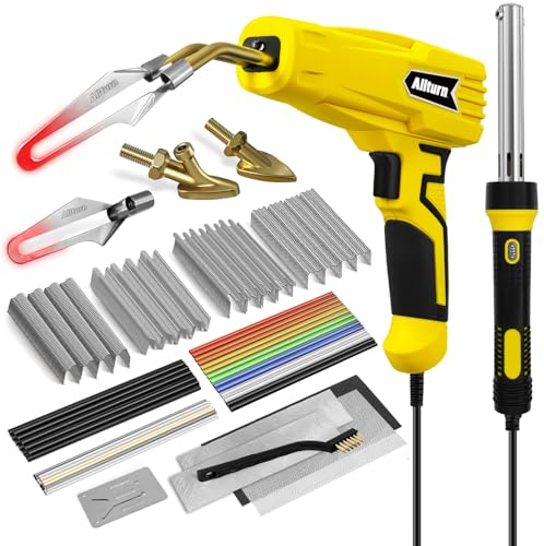 Image of Allturn Plastic Welder,Plastic Welding Kit 3 in 1,Plastic Repair Welder Kit,1000pcs Plastic Welding Staples,Plastic Welding Rods Kit,Repair for Most Thermoset Plastics,Yellow