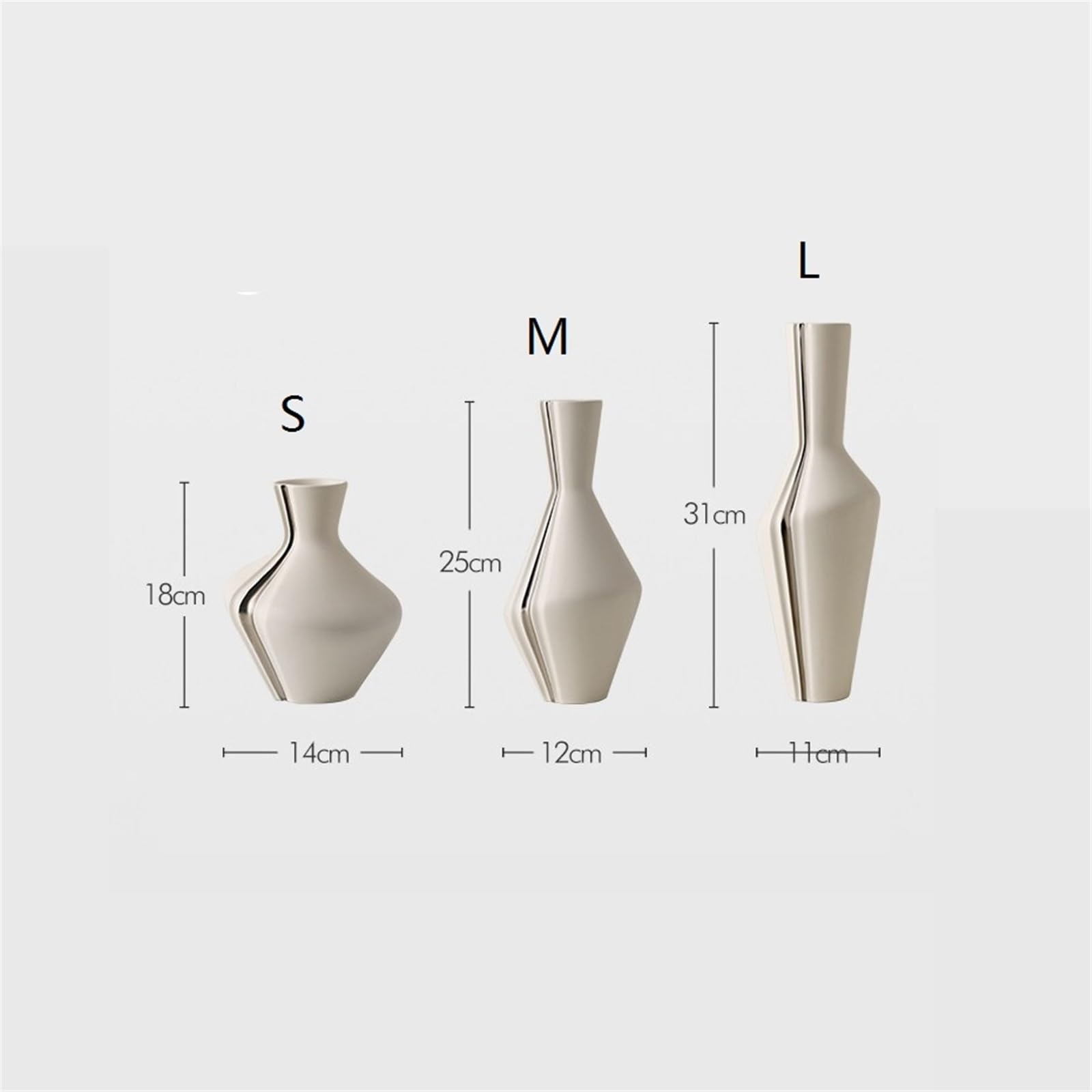 Vaso di Fiori Centrotavola for Tavolo da Pranzo con Decorazione di Lusso Leggero, Vaso Bianco, Composizione Floreale for Soggiorno(Grande)