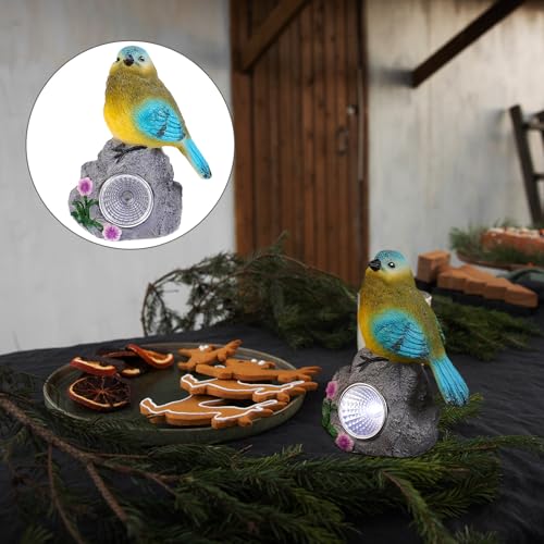 Lampe solaire extérieure oiseau résine led étanche jardin - 7
