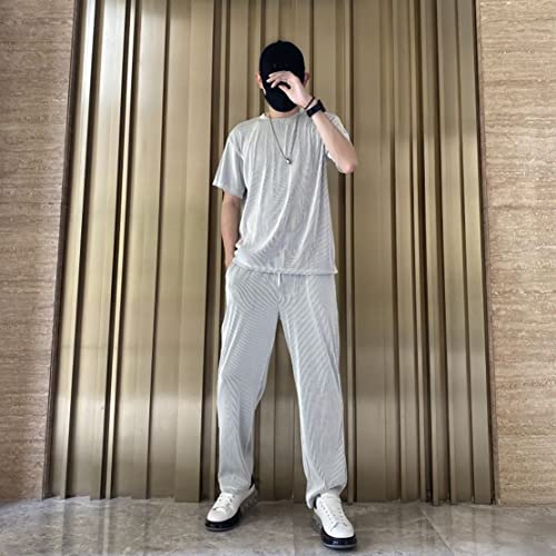 Ensemble décontracté en soie de glace pour homme avec pantalon de jogging extensible - 4