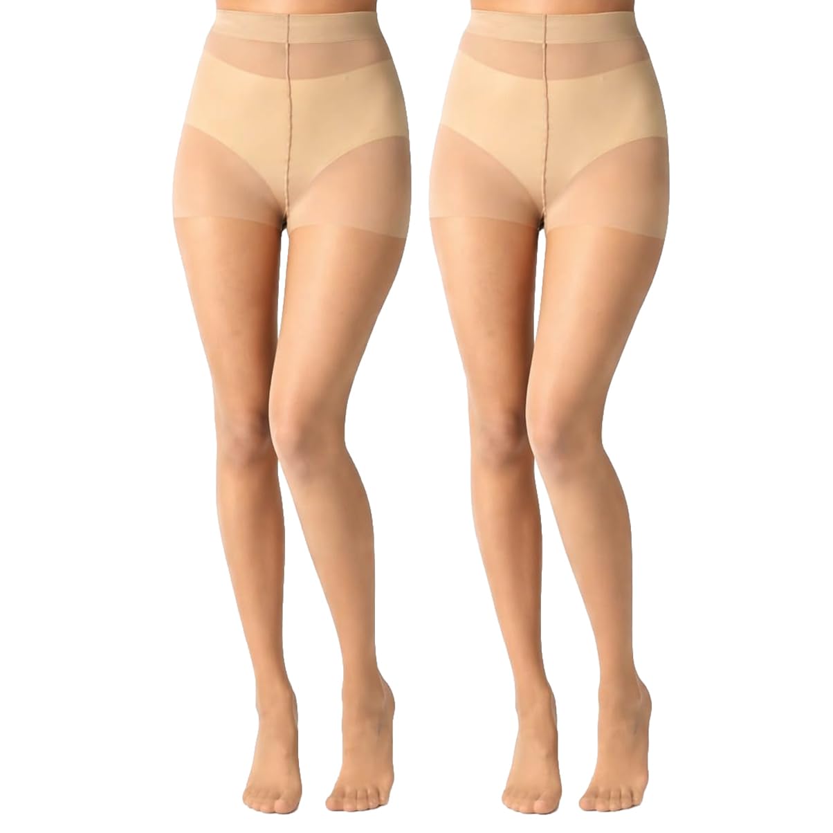 Women’s Sheer Nylon Stockings Pantyhose (Skin Color, Pack of 2) Transparent Thigh High Stockings for Women & Girls | Stretchable Seamless Hosiery for Dress, Party & Office Wear-image-18