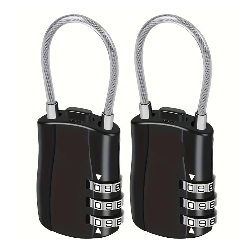 Gnyvzxplq 2 Pieces Suitcase Locks, Combination Padlock Keyless Travel Luggage Lock 3-Digit Resettable 1/2 Pieces(2 Pieces)