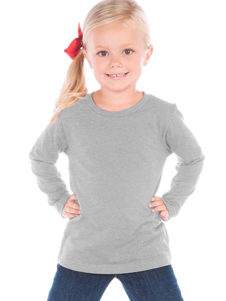 Kavio! Toddlers Crew Neck Long Sleeve Heather Gray 2T