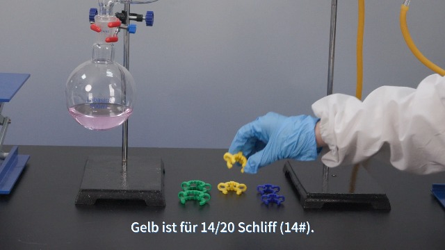 Stonylab Kunststoff-Gelenkklemmen – 10 Stück, Größe 14 Mm, Für 14/20 Glasverbindungen – Gelb, Laborgeeignet, Glattschonend