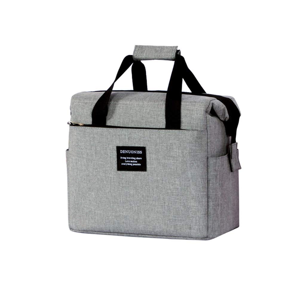 Lunch Bag,Popoti Insulated Cooler Bag Picnic Bag Box Large Meal Prep Tote Handbag Storage for Outdoor Camping/Travel/Beach (Grey-B, 24x16x23cm)