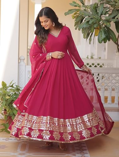 Image of Fashion Basket Havy Georgette Embroidered Anarkali Dress for Women
