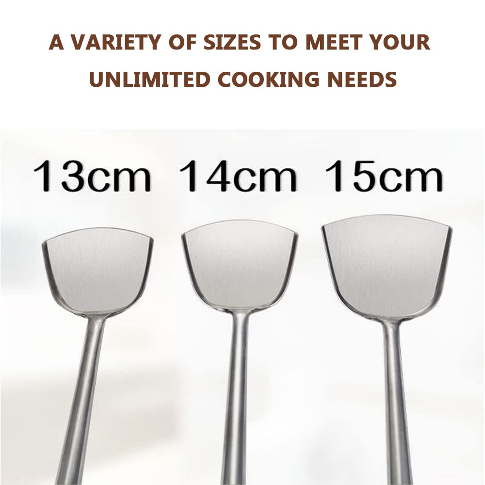 Edelstahl ausgedehntes Griff, Eisenspatel Küche Kochen Schaufel, verlängerter Griff Edelstahl Spatel Hotel Kantine Rührbrüche Löffel,L：60cm,W：13cm