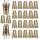 Pour Spout Covers Translucent Liquor Pourer Covers Universal Bottle Pour Dispenser Liquor Bottle Covers Liquor Bottle Covers Bottle Cover Dust for Home Kitchen Tools Supplies (Champagne, 24 Pieces)