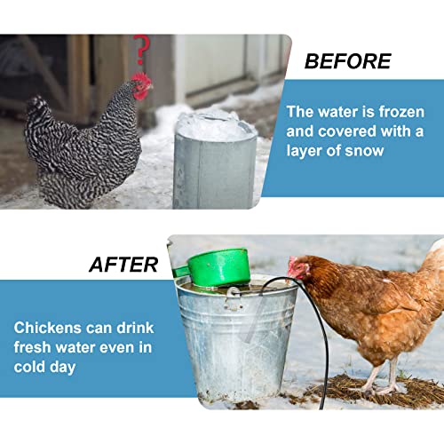 Haoguo Chicken Waterer Deicer, Submergible Aluminum Utility De-Icer Keeps Water From Freezing, 250 Watt #TOP3