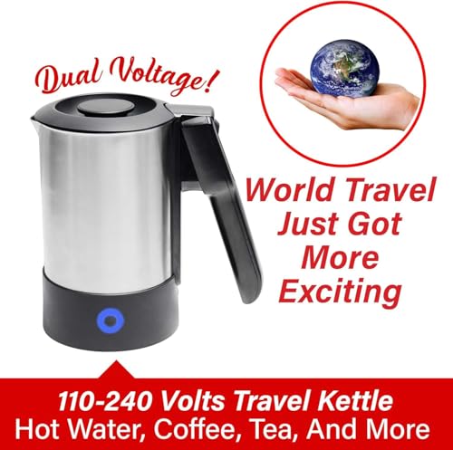 Tetera eléctrica de viaje acero inoxidable 20 oz miniatura 7