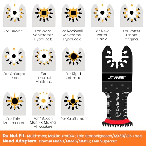 Jtweb 202309140459001 Japanese Tooth Oscillating Saw Blades Wood, 10Pcs Arc-Shaped Edge Multi Tool Blades For Wood, Plastic, Power Oscillating Tool Blade Multitool Blades Kits Sharpener Universal Fit Dewalt Milwaukee thumb #5
