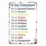 targa in metallo teacher gift classroom teacher gift rainbow classroom rules classroom targhe metallo retrò poster segno lamiera vintage metal signboard per ristorante bagno cucina m