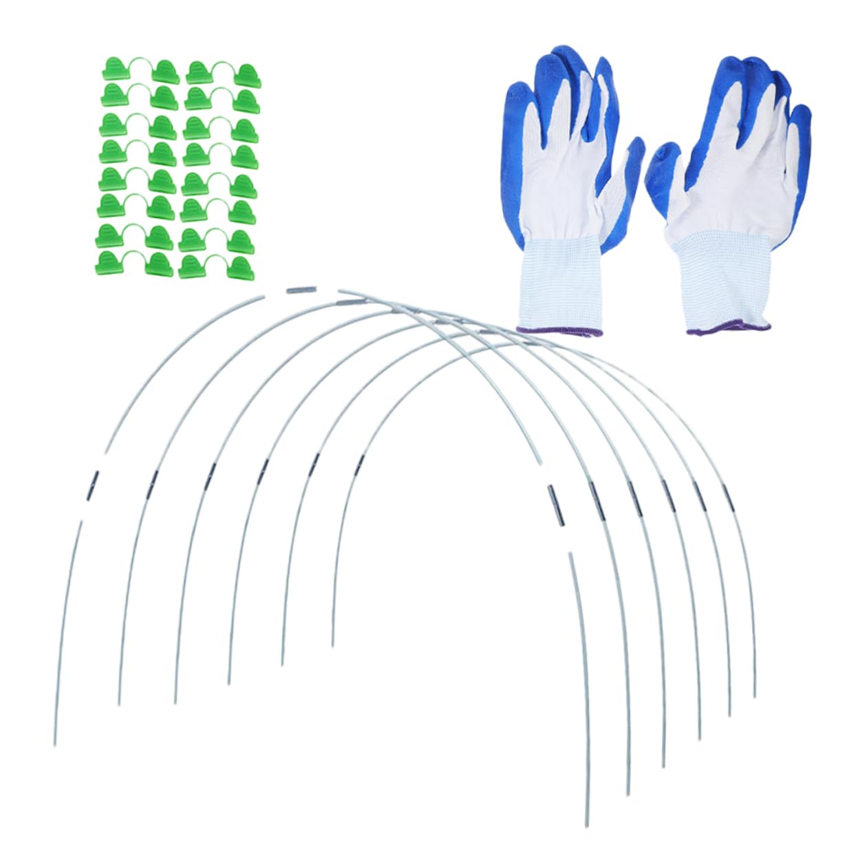 Tunnel pour Salade, Arceaux de Tunnel de Plantation en Polyéthylène et Fibre de Verre, Cadre en Croissance Pliable, 1 Set pour Potager