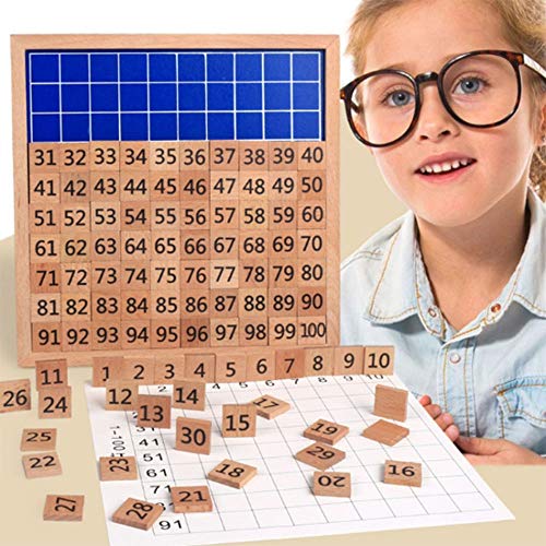 Amasawa Puzzle de mathématiques en bois - 1 à 100 chiffres continus - Jouet en bois pour aider votre enfant à développer ses capacités motrices tôt – vue 8