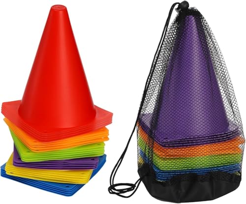 Fotbollsmarkör, 10 St Fotbollsträningskon Fotbollsbarriärer Plastmarkörhållare Tillbehörspaket Träningskoner för Fotboll Träningskoner Fotbollskoner i Plast för Utomhusspel Inomhus(Röd)