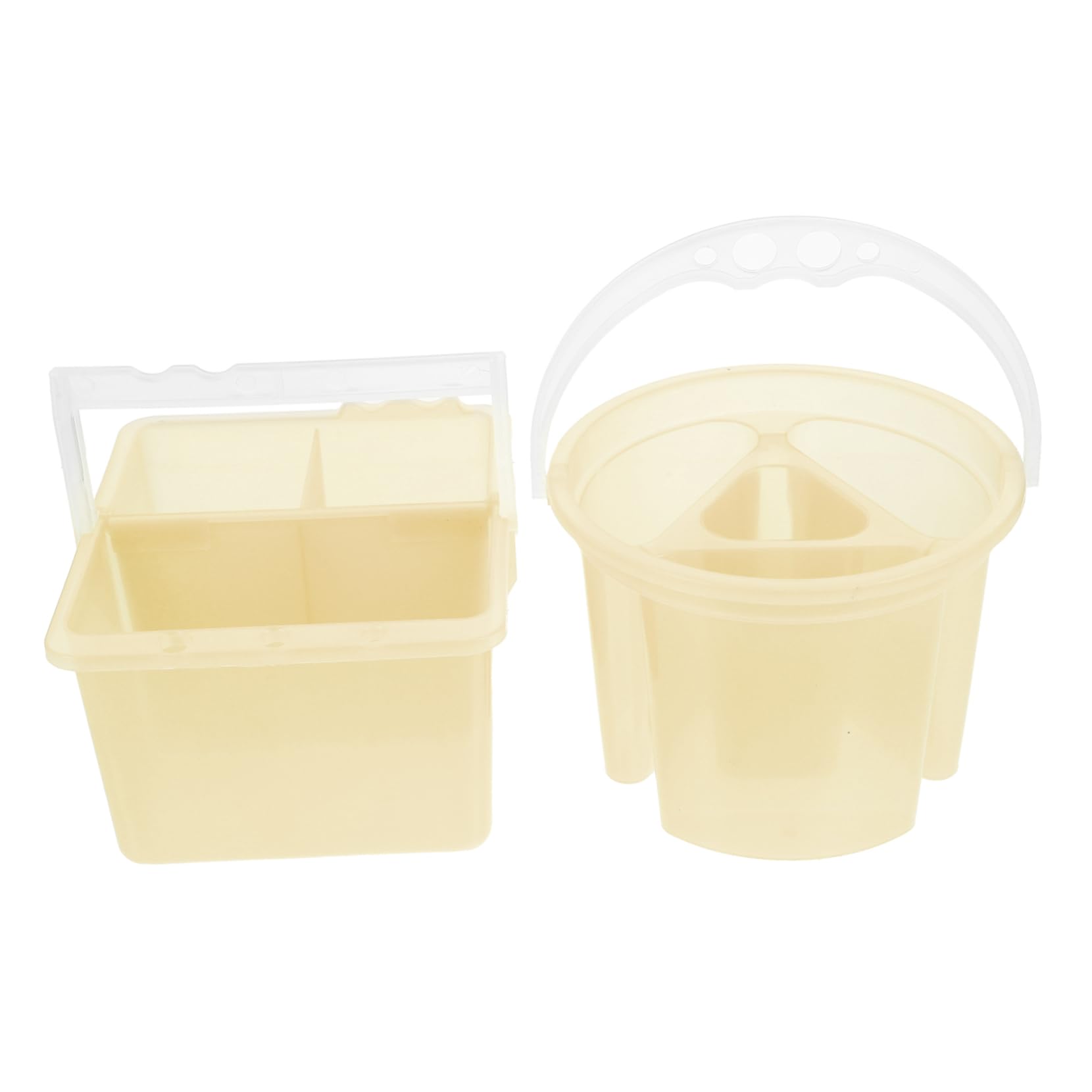 LIFKOME 2Pcs Watercolor Brush Washer Reusable Paint Brush Holder with Handle Compact Paint Bucket for DIY and Artists for Cleaning and Mixing Paints