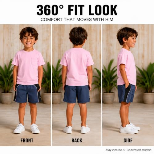 Image of Volcom Baby Boys Swim Set - 2 Piece Short Sleeve Swim Shirt Graphic Tees & Board Shorts - Infant Toddler Little Boys Swimsuit