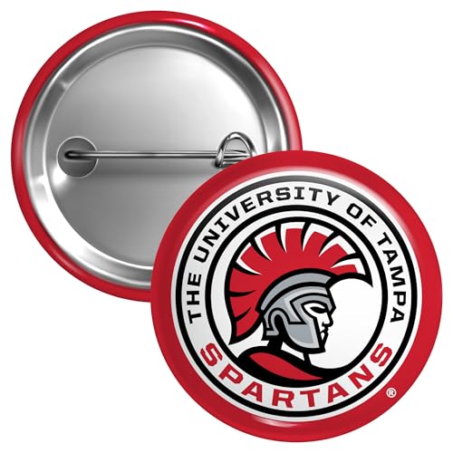 University of Tampa Spartans Large 3-Inch Button Pin Officially Licensed Collegiate Product