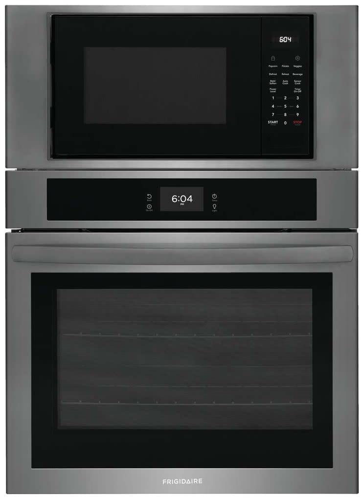 30 in Electric Wall Oven with Built-in Microwave with Fan Convection in Black Stainless Steel