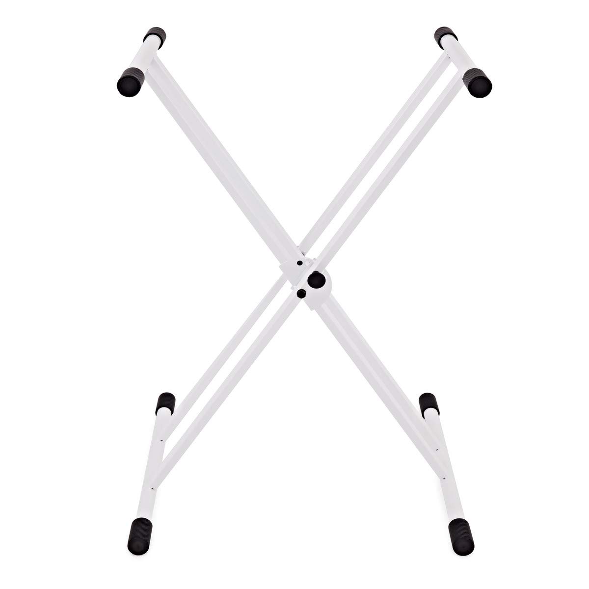 gear4music X-Frame Stand Doppio Rinforzo per Tastiera, Bianco