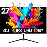 Gawfolk 27 inch 4K PC Monitor, UHD 3840 x 2160p IPS 60HZ Computer Monitors VA Screen for Home & Office, Support HDMI 2.0, DP 1.4 (black), VESA 75 x 75 mm