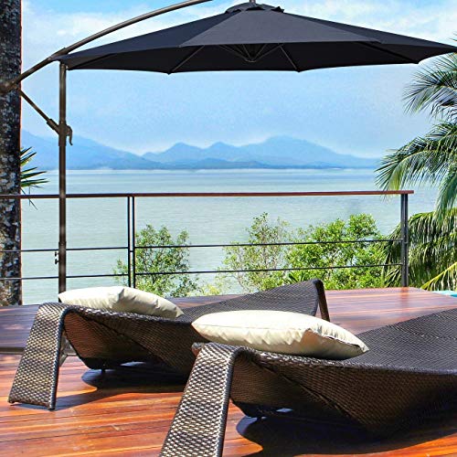 Hasle Outfitters Offset Patio Umbrella 10ft Cantilever Umbrella Outdoor Market Umbrella Hanging Umbrella With Cross Base Buy Online In El Salvador At Desertcart