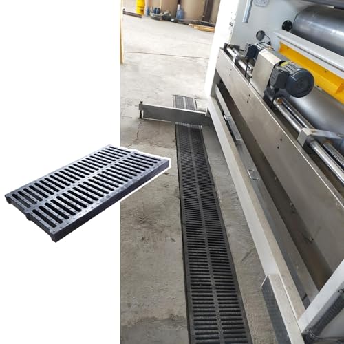 4"/6"/7" Width Black Channel Grate Cover - Removable Drain Strainer