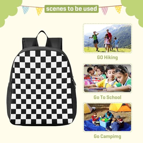 Black and White Buffalo Check Plaid Checkerboard Toddler Backpack for Boys Girls Kids Backpack Preschool Kindergarten Child Bookbag Black White Buffalo3