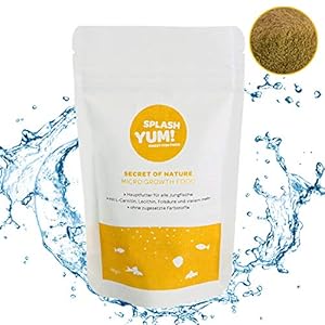 SplashYum! Alimento para Peces bebés Crecimiento reproductivo para Todos los Peces Ornamentales con L-carnitina, lecitina, ácido fólico, alimento en Polvo para Animales jóvenes Guppy Molly Platy
