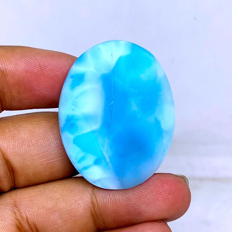 Larimar pierre naturelle cabochon fabrication bijoux bague collier