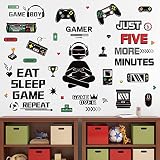 HONEYJOY Gamer Room Decor, Boys Room Decor, Gaming Room Decor, Playroom Wall Decals, Video Game Stic
