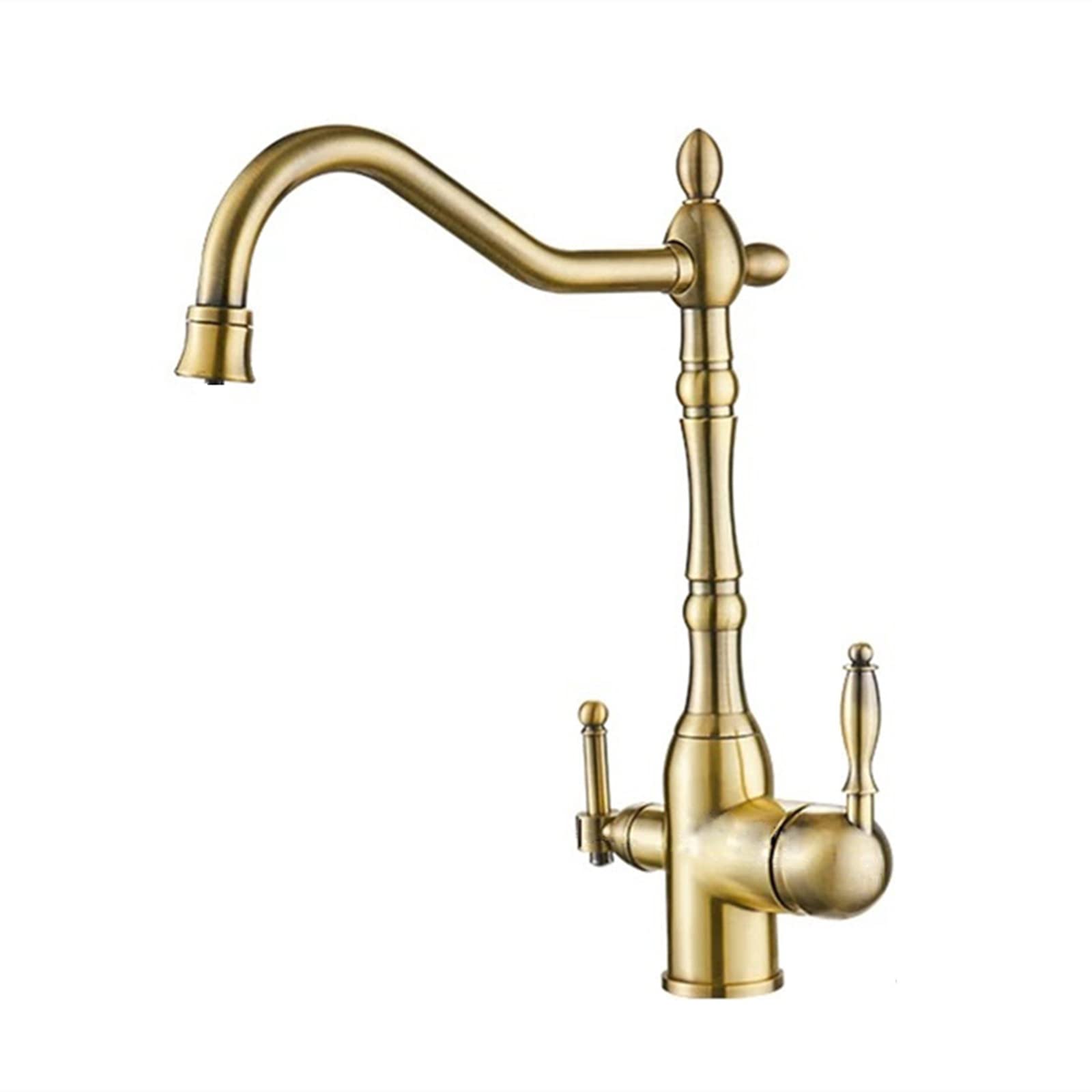 GLETSF Stylish Black Brass Kitchen Faucet with Water Filter - Mixer Tap for Drinking Water Purification - Modern Sink for Home & Kitchen Use,