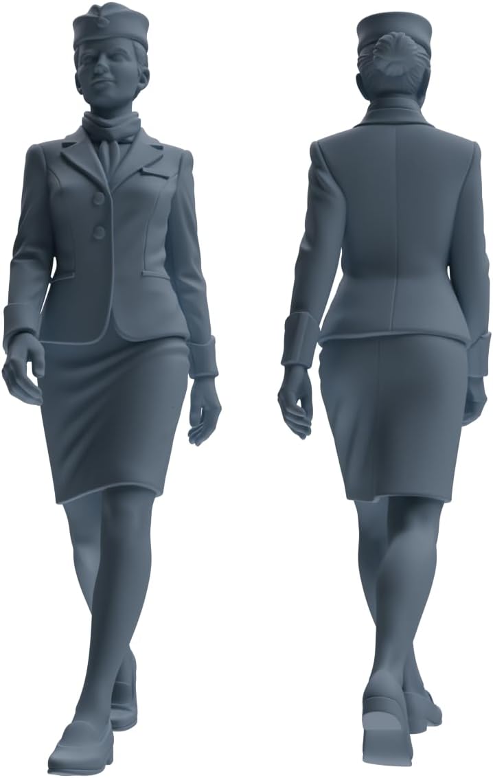 MRY-SFW 1/87 Flight Attendant Service Pose Woman Figure Modern Model 4 pcs image 4